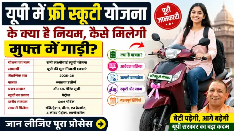 Rani Laxmibai Scooty Yojana: यूपी की छात्राओं को मिलेगी मुफ्त स्कूटी, जानें कौन होगा पात्र